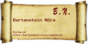 Bartenstein Nóra névjegykártya